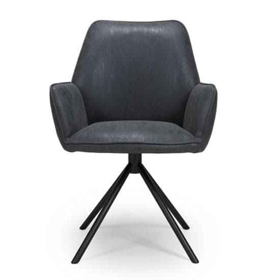 Uno PU Fabric Dining Chair In Wax Grey