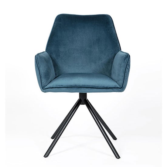 View Uno velvet fabric dining chair in blue