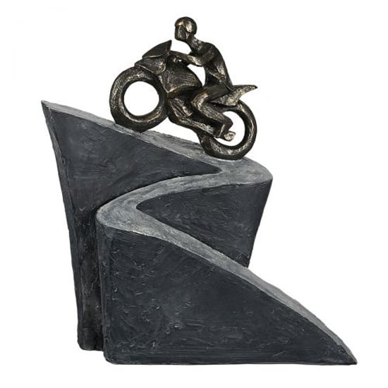 Product photograph of Uphill Poly Design Sculpture In Antique Bronze And Grey from Furniture in Fashion