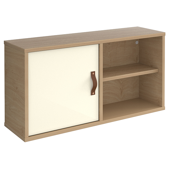 Upton Box Storage Unit In Kendal Oak With White Door And Shelf FiF