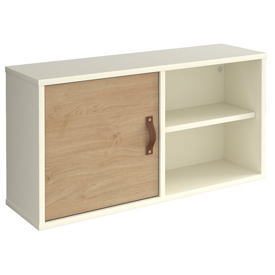 Upton Box Storage Unit In White With Kendal Oak Door And Shelf FiF