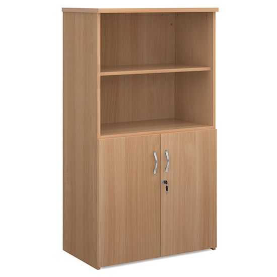 Photo of Upton wooden combination storage cabinet in beech with 3 shelves