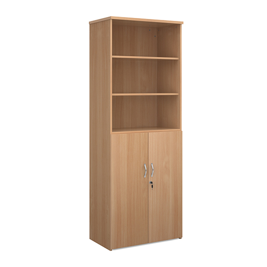 Photo of Upton wooden combination storage cabinet in beech with 5 shelves