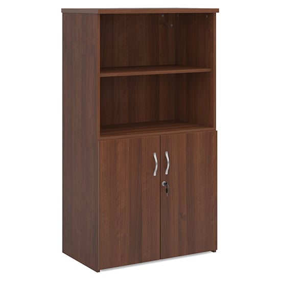 Upton Combination Storage Cabinet In Walnut With 3 Shelves