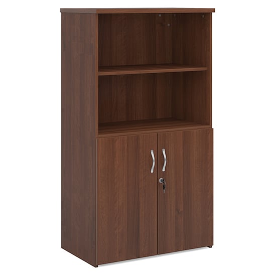 Photo of Upton combination storage cabinet in walnut with 3 shelves