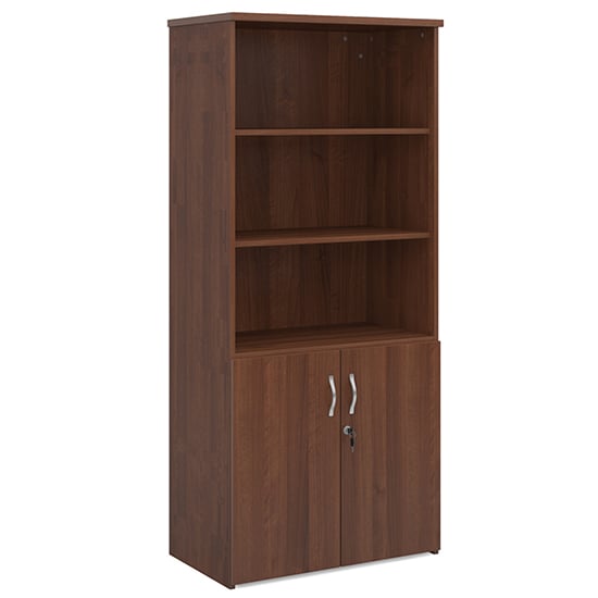 Product photograph of Upton Combination Storage Cabinet In Walnut With 4 Shelves from Furniture in Fashion