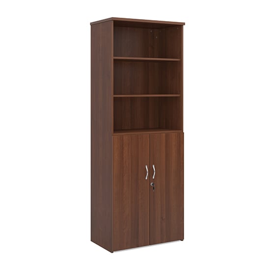 Photo of Upton combination storage cabinet in walnut with 5 shelves