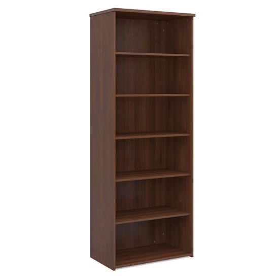 Upton Home And Office Wooden Bookcase In Walnut With 5 Shelves