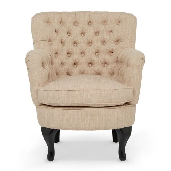 Upton Fabric Lounge Chair In Mink With Dark Wooden Legs Furniture in Fashion