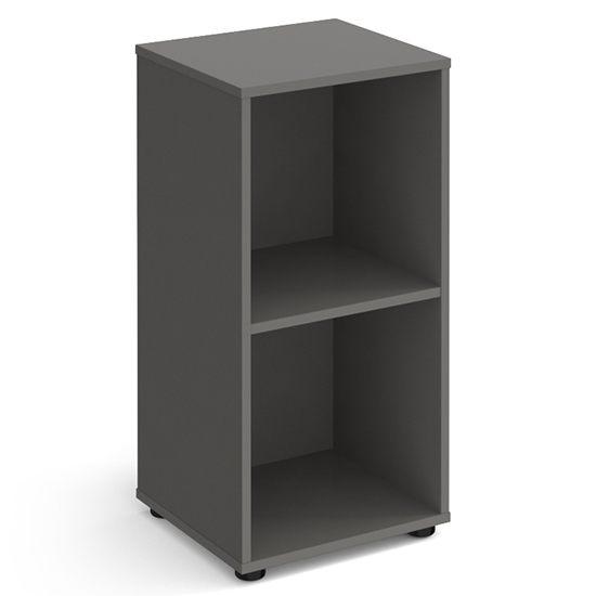 Upton Low Shelving Unit In Onyx Grey With 2 Shelves And Glides FiF