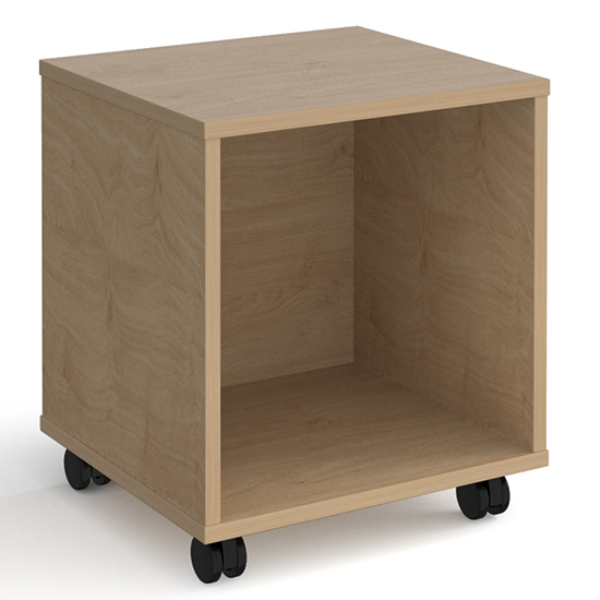 Upton Office Pedestal In White With Kendal Oak Drawers FiF