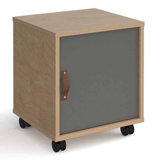 Upton Office Pedestal In Kendal Oak With Onyx Grey Door FiF