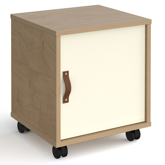 Upton Office Pedestal In Kendal Oak With White Door FiF