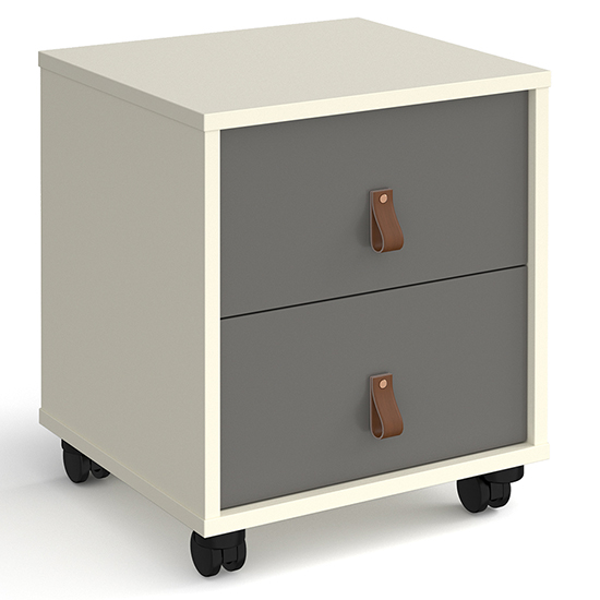 Upton Office Pedestal In White With Onyx Grey Drawers FiF