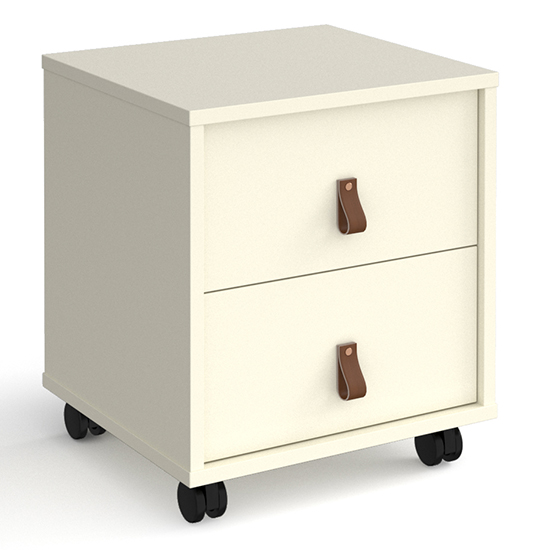 Upton Office Pedestal In Onyx Grey With White Drawers FiF