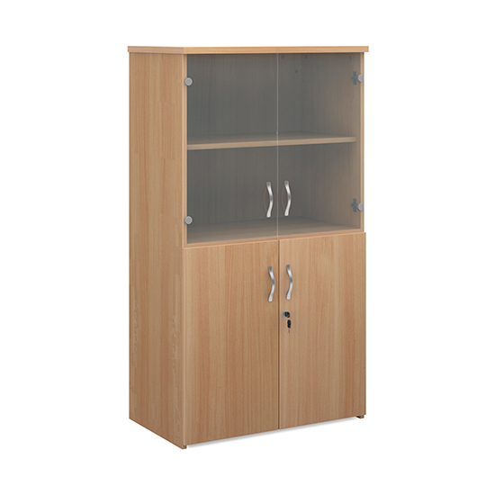 Product photograph of Upton Wooden Storage Cabinet In Beech With 4 Doors And 3 Shelves from Furniture in Fashion