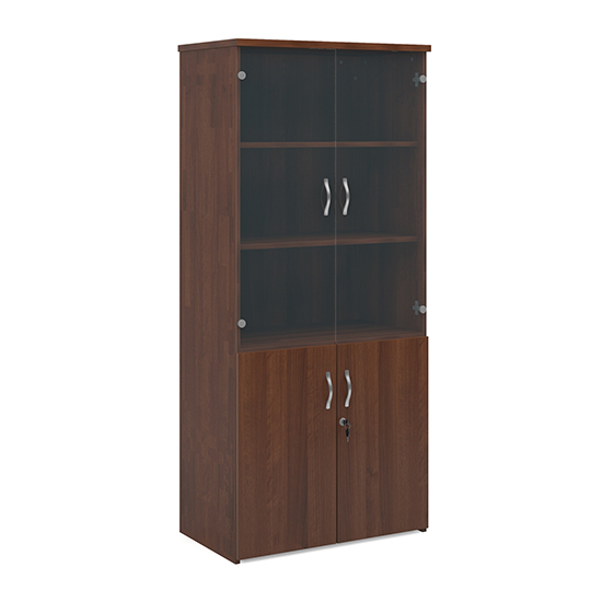 Upton Storage Cabinet In Walnut With 4 Doors And 4 Shelves
