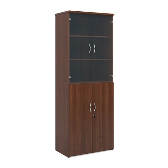 Upton Storage Cabinet In Walnut With 4 Doors And 5 Shelves