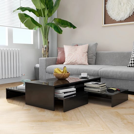 Read more about Urania high gloss nesting coffee table set in black