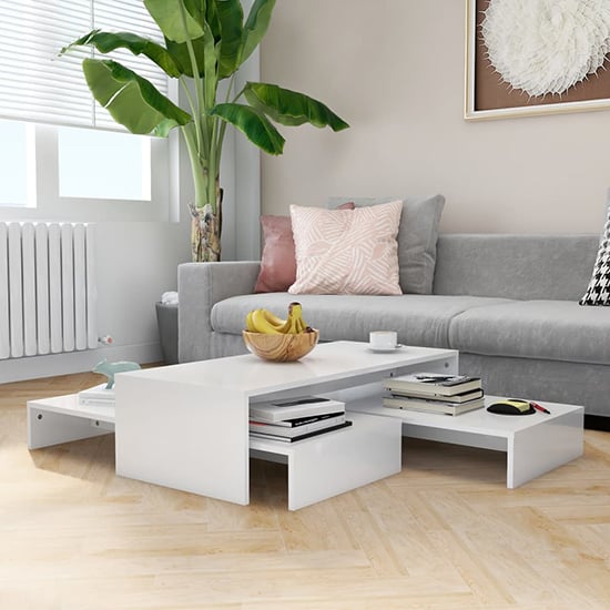 Read more about Urania high gloss nesting coffee table set in white