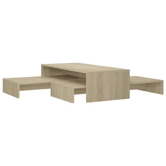 Urania Wooden Nesting Coffee Table Set In Sonoma Oak