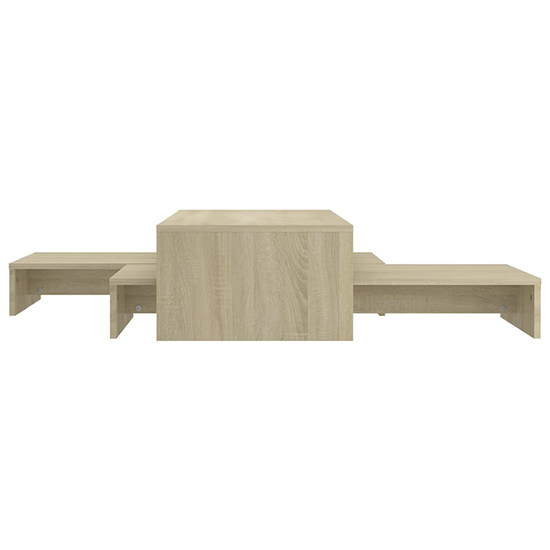 Urania Wooden Nesting Coffee Table Set In Sonoma Oak
