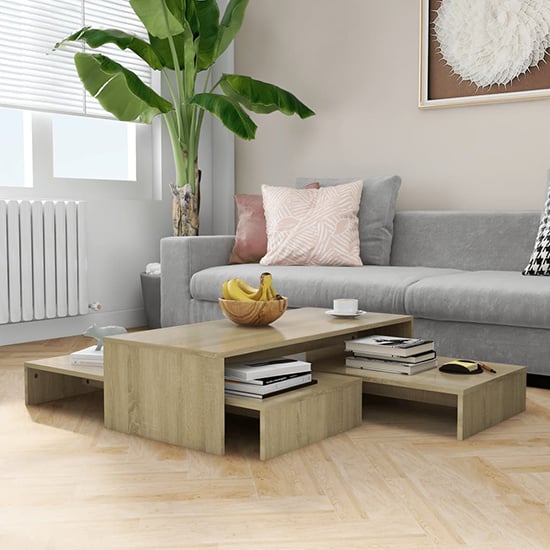 Read more about Urania wooden nesting coffee table set in sonoma oak