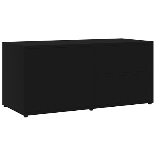 Urara Wooden TV Stand With 1 Door 2 Drawers In Black