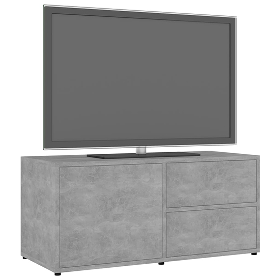 Urara Wooden TV Stand With 1 Door 2 Drawers In Concrete Effect