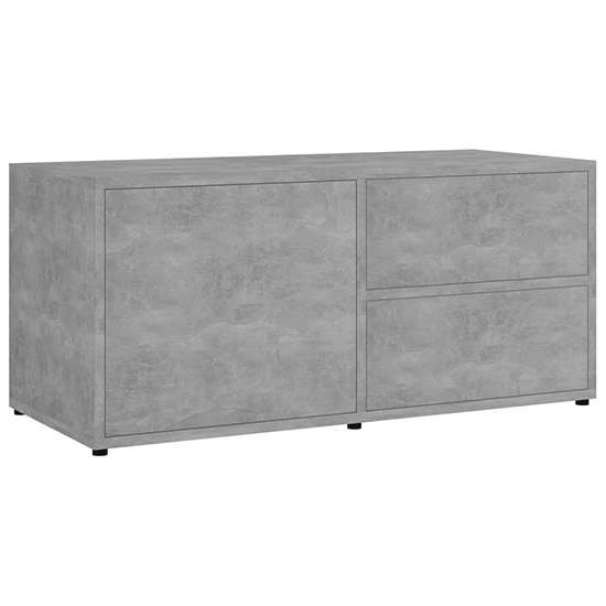 Urara Wooden TV Stand With 1 Door 2 Drawers In Concrete Effect