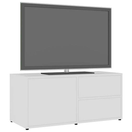 Urara Wooden TV Stand With 1 Door 2 Drawers In White