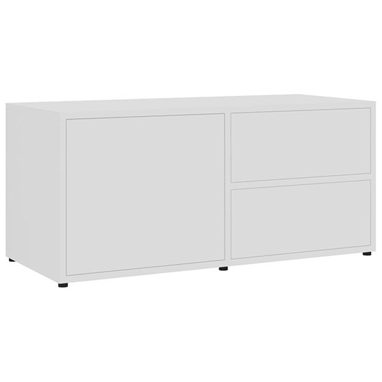 Urara Wooden TV Stand With 1 Door 2 Drawers In White