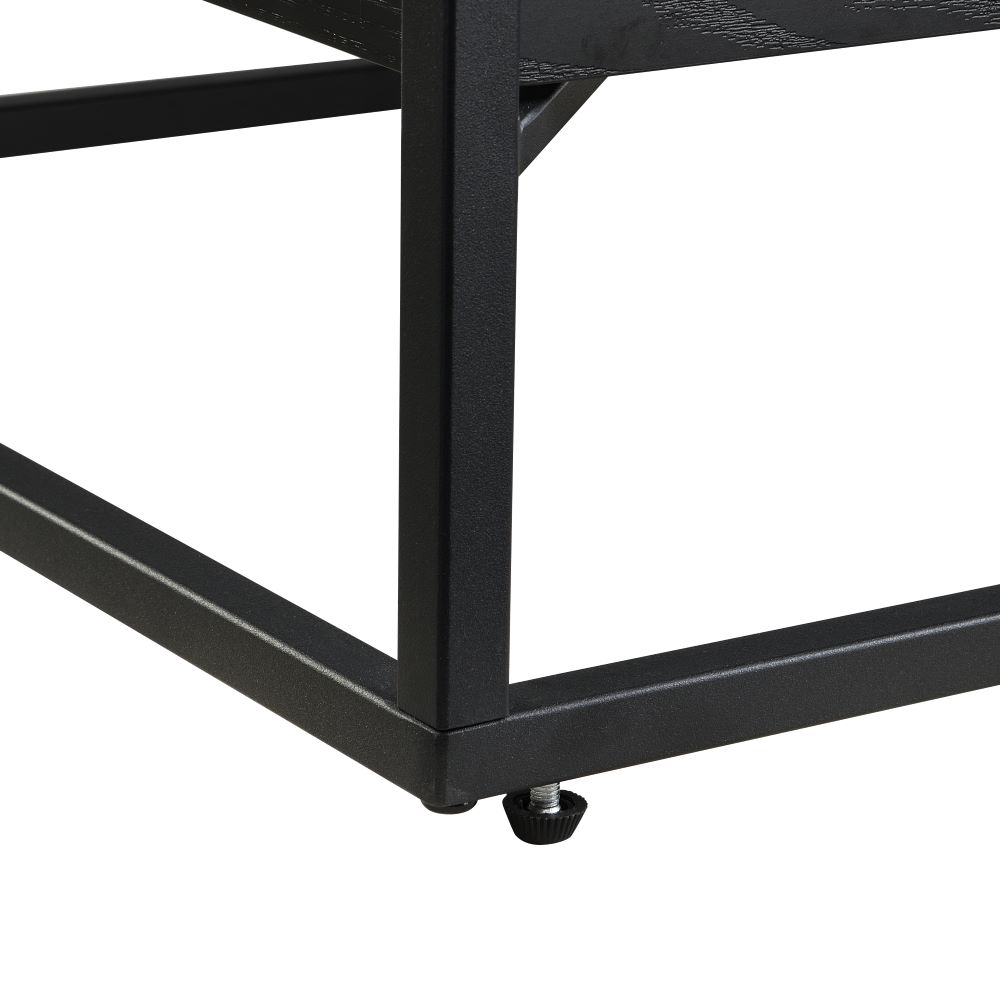 Urban Glass Top Edge Coffee Table In Black Wood