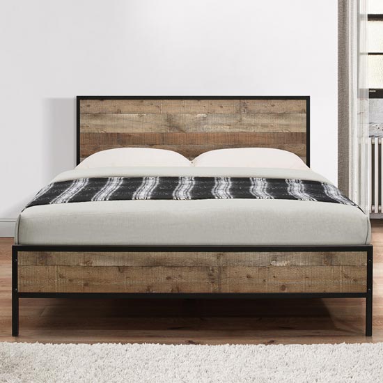 Urban Wooden Small Double Bed In Rustic_3