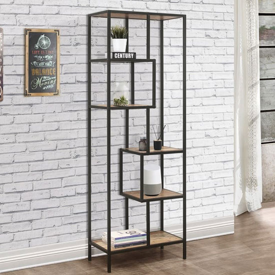 Urban Wooden Tall Shelving Unit In Rustic