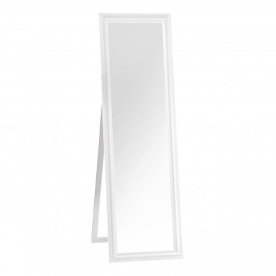Urbana Floor Standing Cheval Mirror In White Wooden Frame