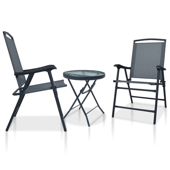 Read more about Urbana glass and steel 3 piece bistro set in grey