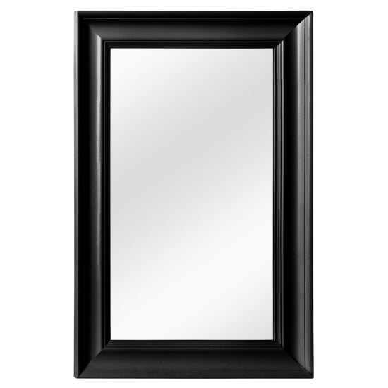 Urbana Wall Bedroom Mirror In Matte Black Wooden Frame