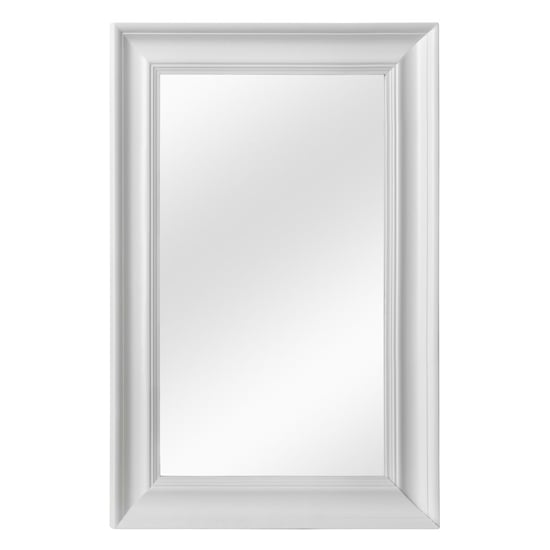 Photo of Urbana wall bedroom mirror in matte white wooden frame