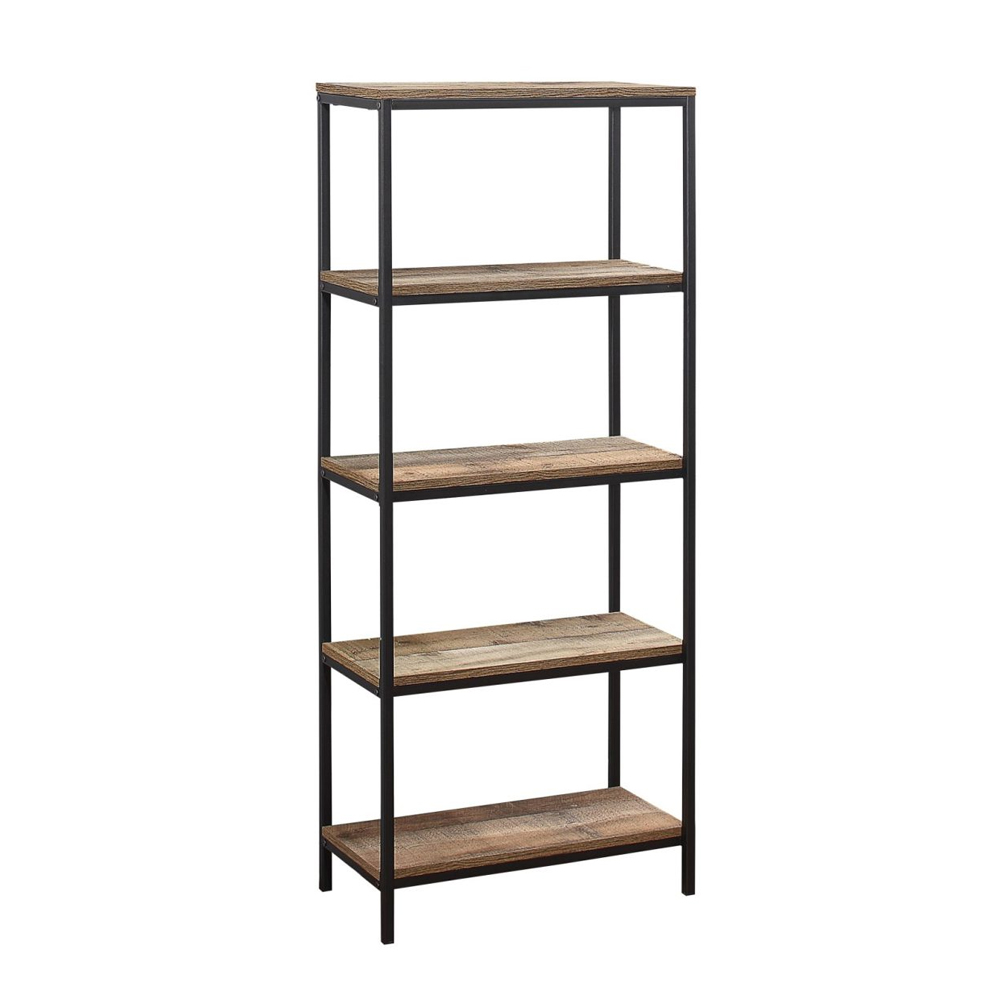 Urbana Wooden Bookcase With 4 Shelves In Rustic