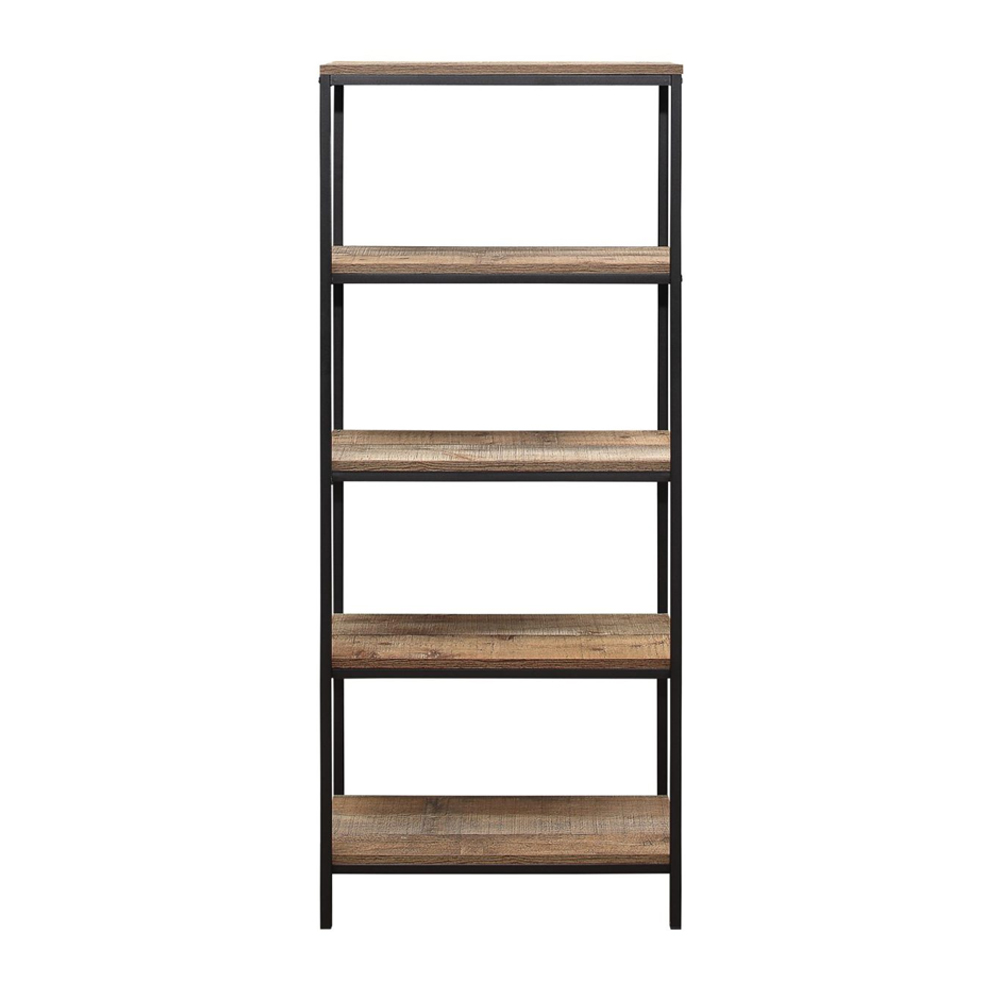 Urbana Wooden Bookcase With 4 Shelves In Rustic