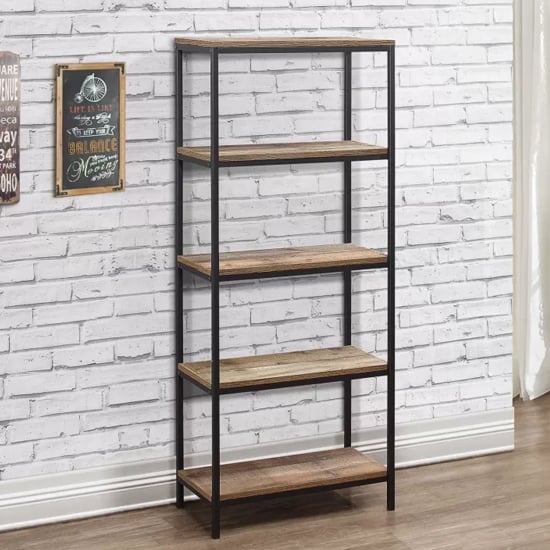 Read more about Urbana wooden bookcase with 5 tiers in rustic