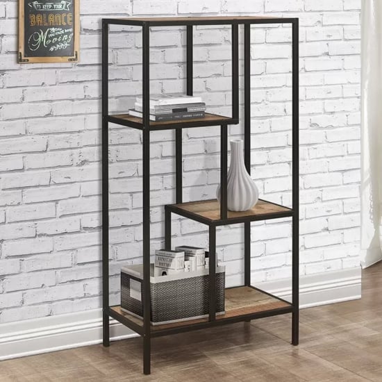 Product photograph of Urbana Wooden Medium Shelving Unit In Rustic from Furniture in Fashion