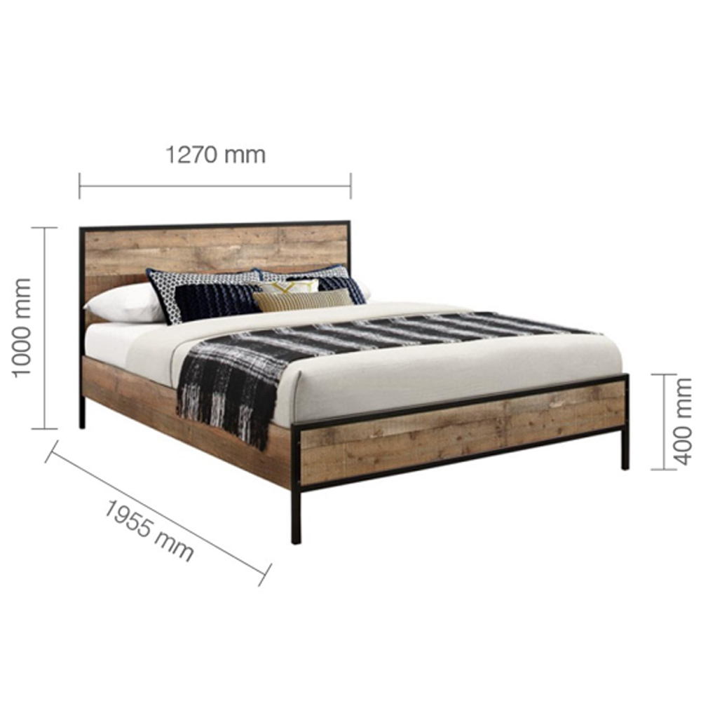 Urbana V2 Wooden Small Double Bed In Rustic