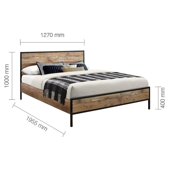 Urbana V2 Wooden Small Double Bed In Rustic