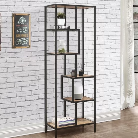 Product photograph of Urbana Wooden Tall Shelving Unit In Rustic from Furniture in Fashion
