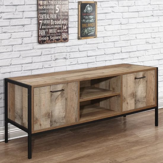 Read more about Urbana wooden tv stand with 2 doors in rustic