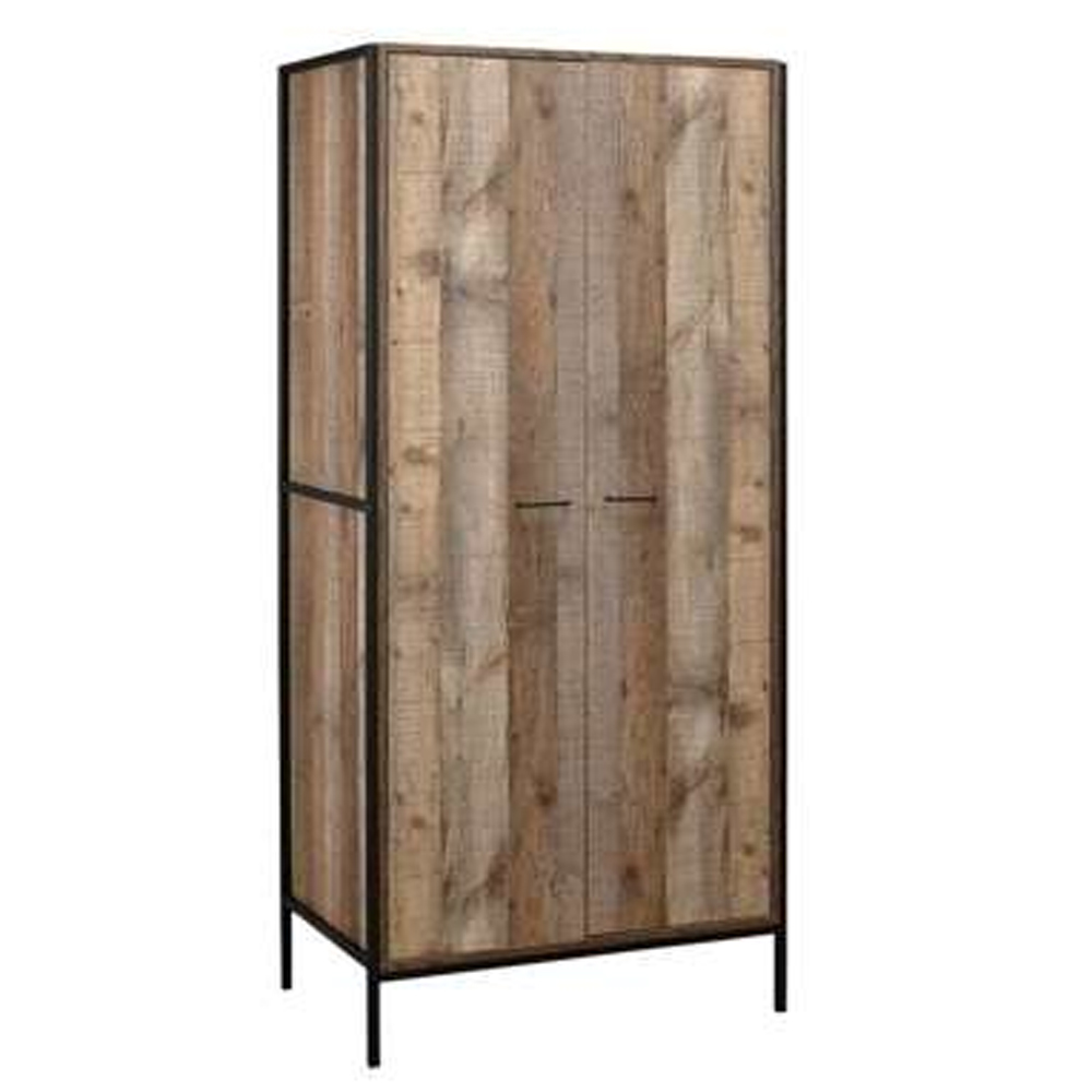 Urbana Wooden Wardrobe With 2 Doors In Rustic thumbnail