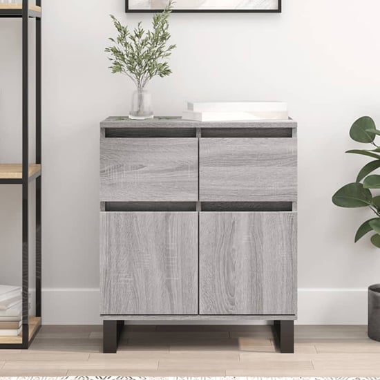 Product photograph of Urbino Wooden Sideboard With 2 Door 1 Drawer In Grey Sonoma Oak from Furniture in Fashion