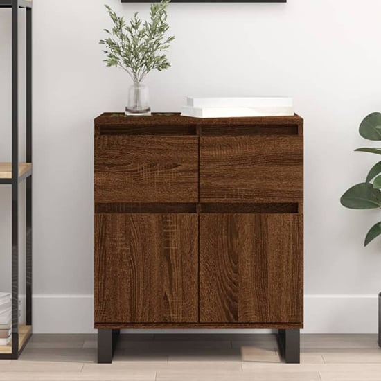 Product photograph of Urbino Wooden Sideboard With 2 Doors 1 Drawer In Brown Oak from Furniture in Fashion